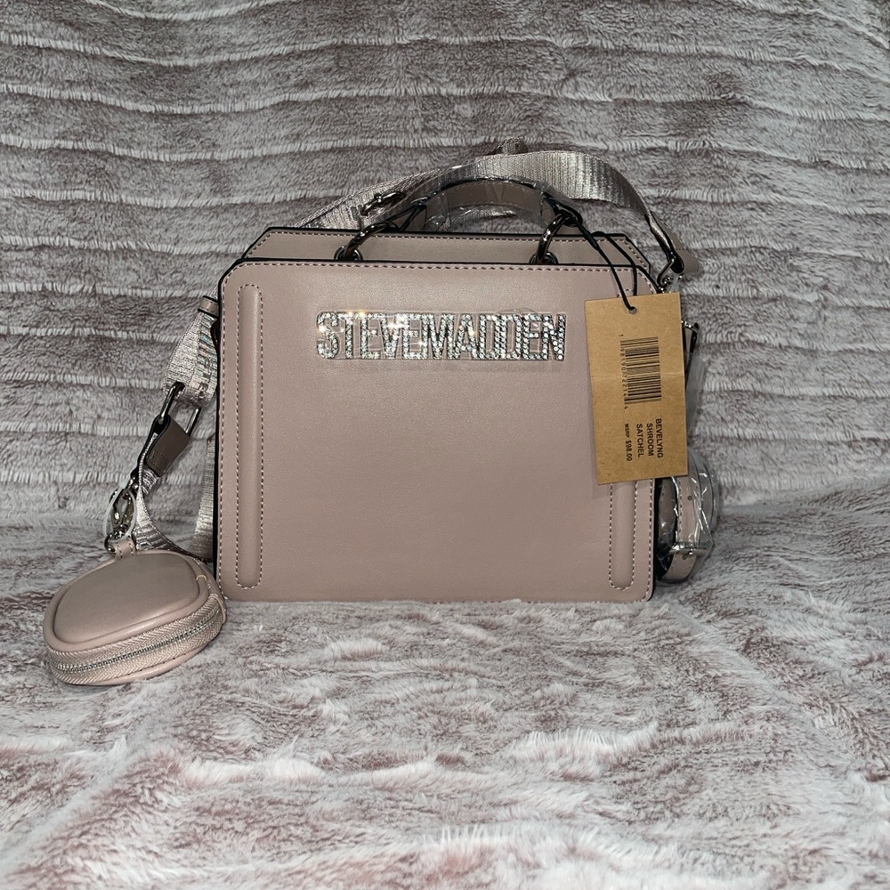 Steve Madden Bevelyn Bedazzled Blush Crossbody Bag
